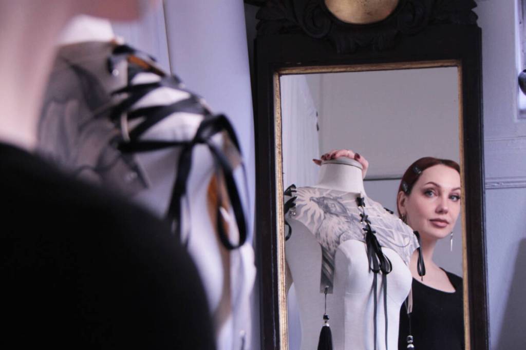 Victoria artist Elvira Fraelic takes her tattooing to the next level, with a look back at fake skin as a fashion medium. (Christine van Reeuwyk/Victoria News)